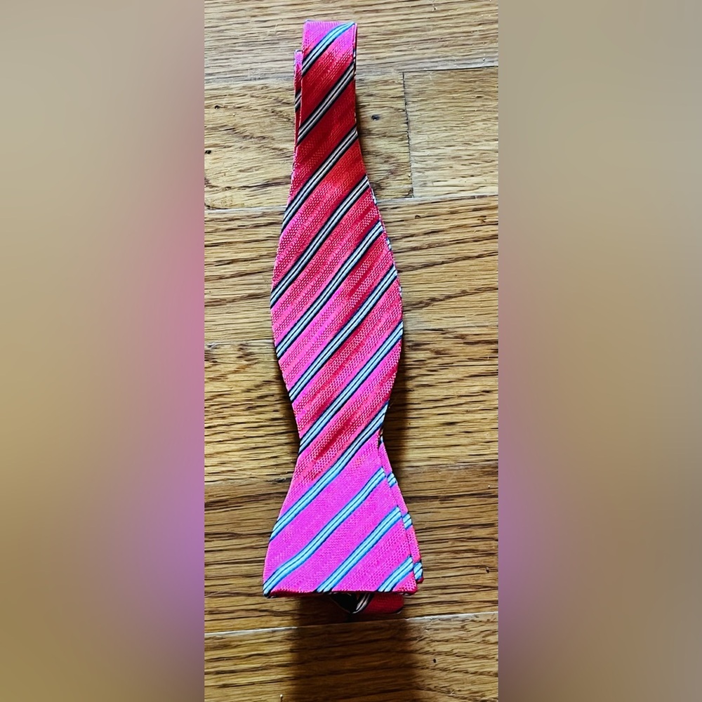 Haspel Men’s BowTie, Pink/Blue/White Striped, EUC